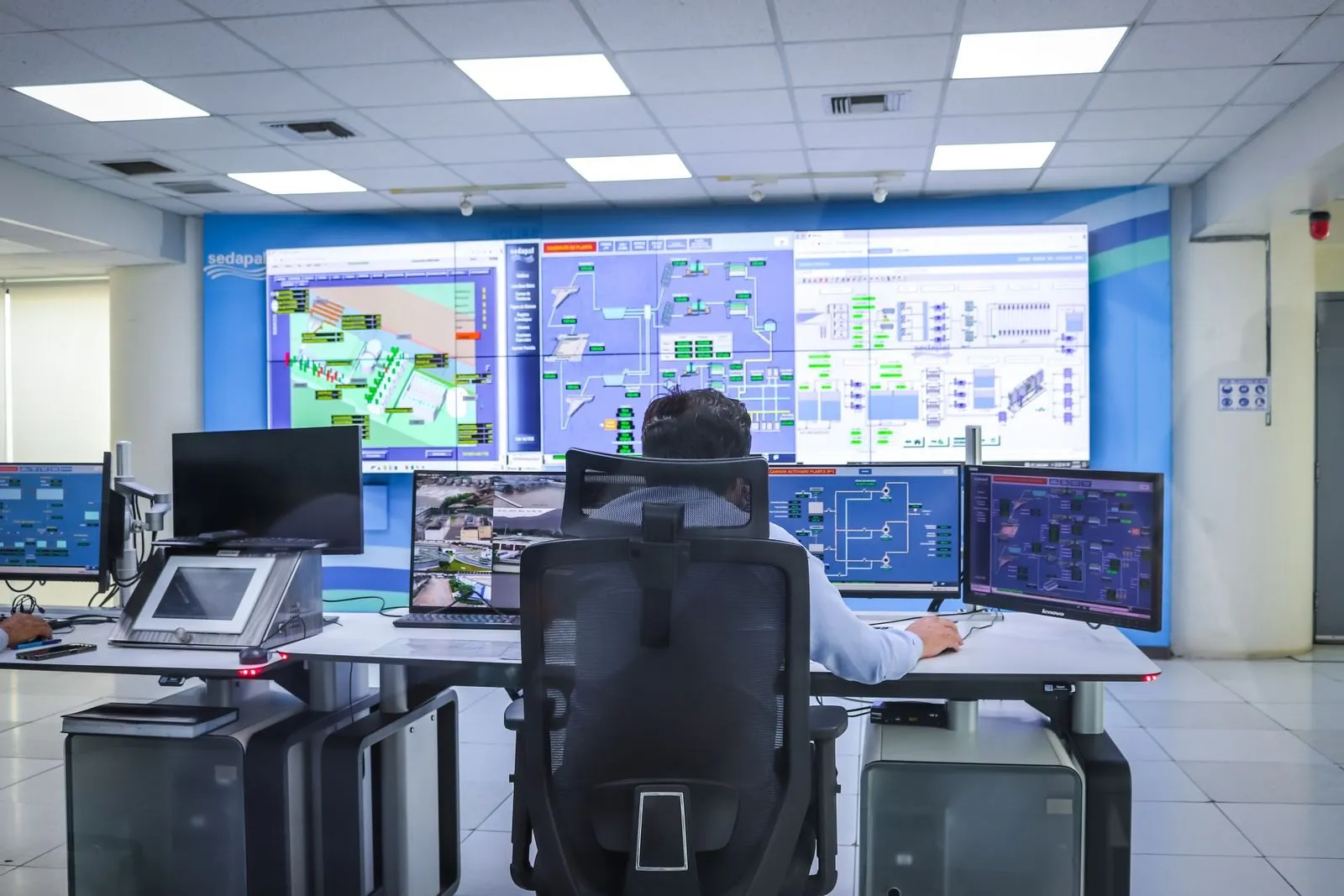 Operator in a plant control room